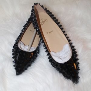 Christian Louboutin Patent Leather Spike Flats